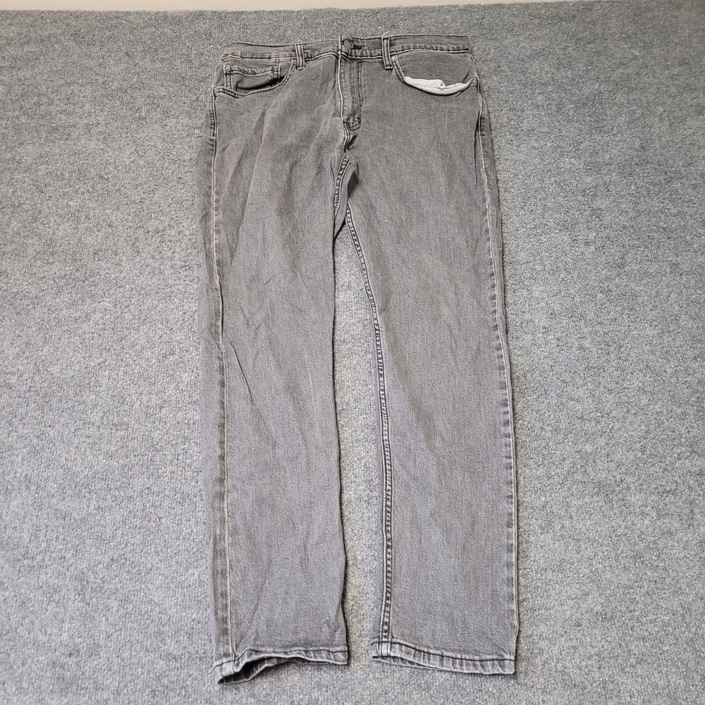 Levis Jeans Mens Size 36 Gray 512 Slim Taper Stretch Denim Pants